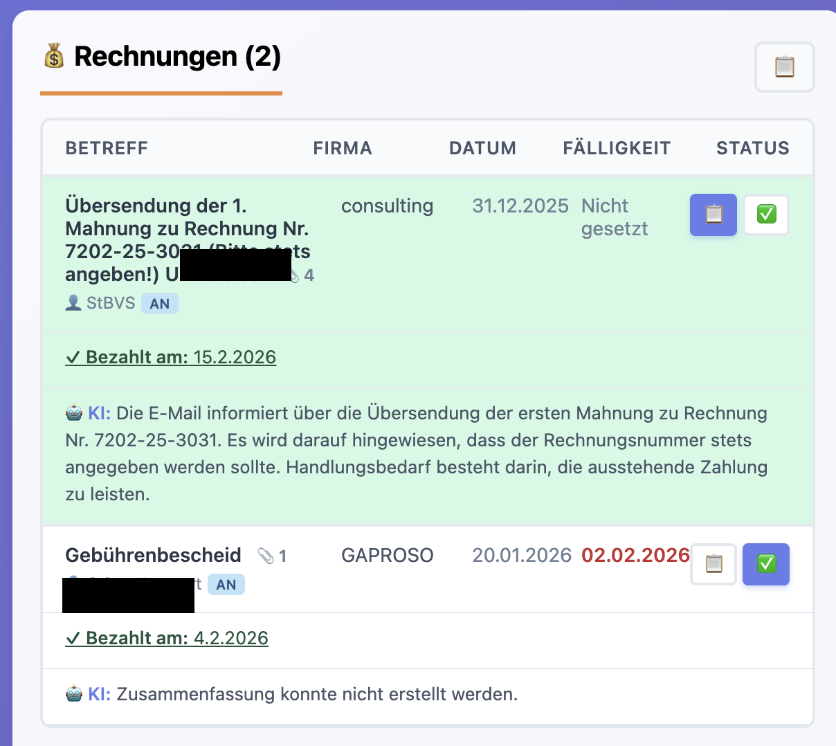 Mail4Act Rechnungen (geschwärzt)